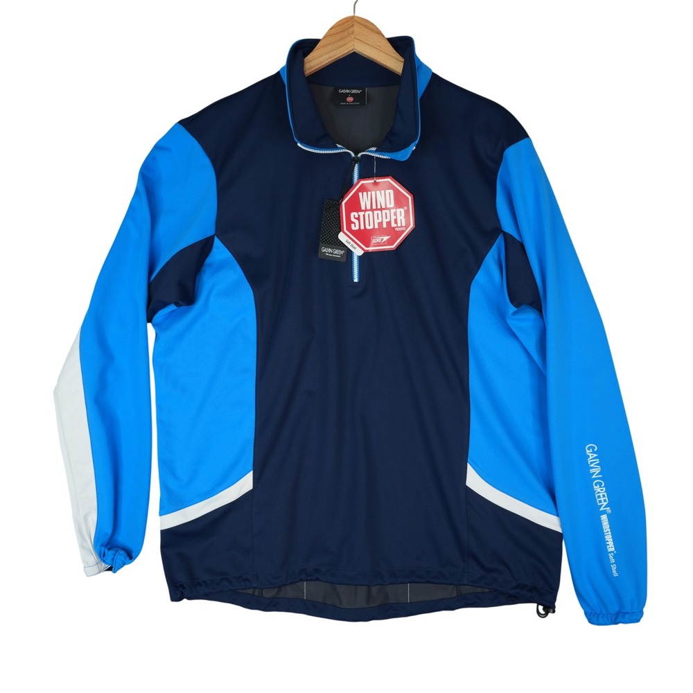 Galvin Green Brett Half Zip Windbreaker Men Large Blue GORE WINDSTOPPER Jacket